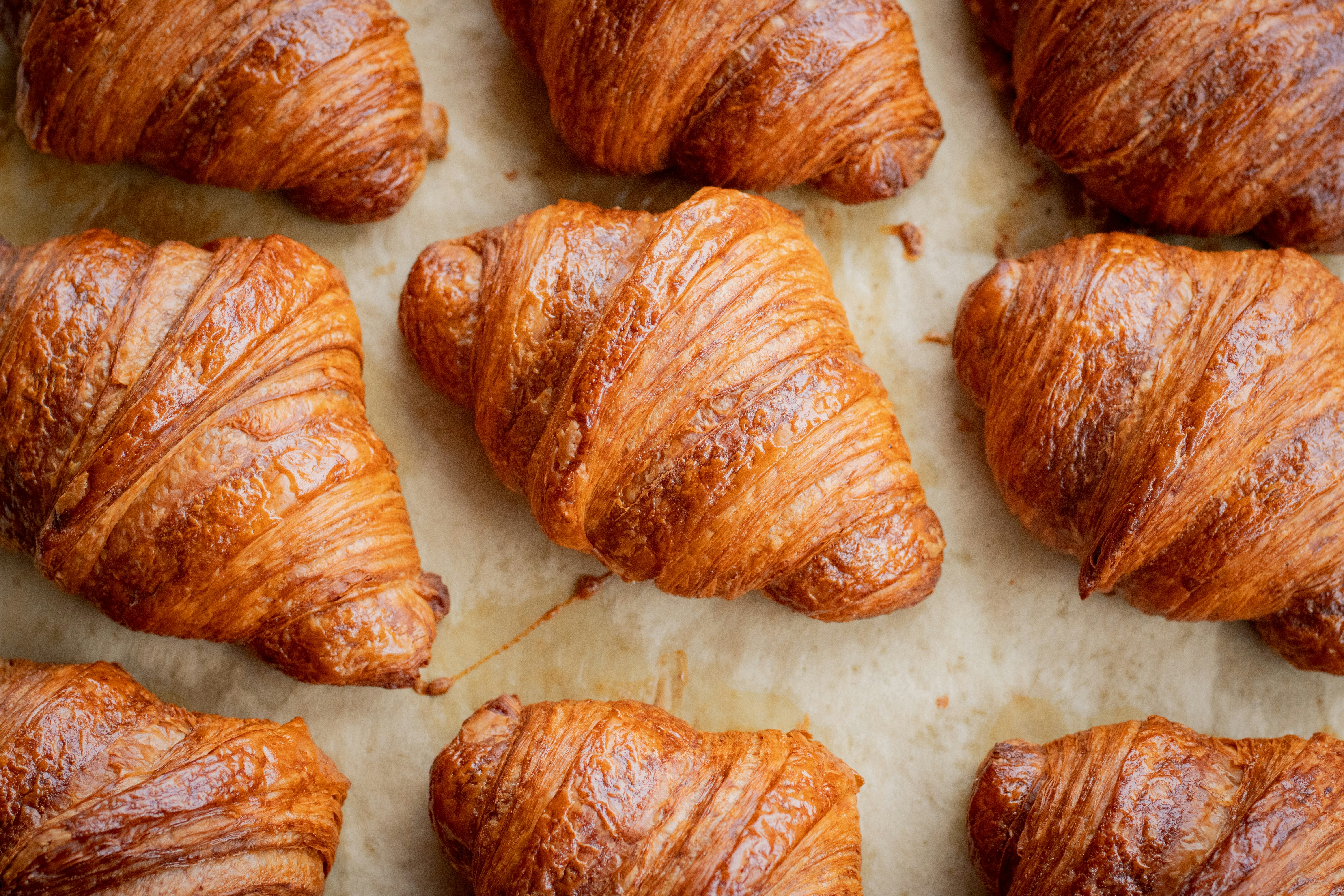 Layered butter croissant with flaky golden crust